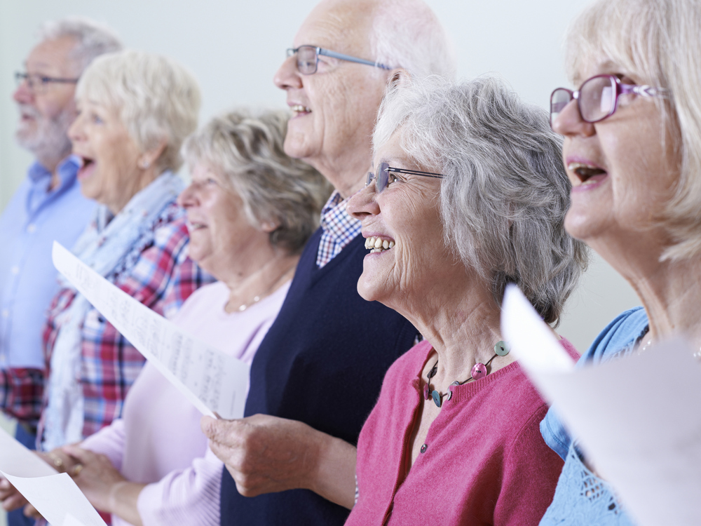 Group,Of,Seniors,Singing,In,Choir,Together